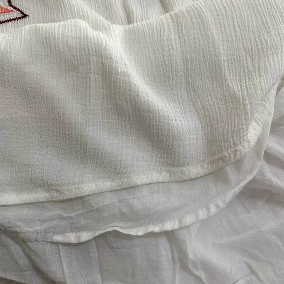 Lulu's white embroidered long-sleeve tie-front mini dress size XS - Picture 5 of 10